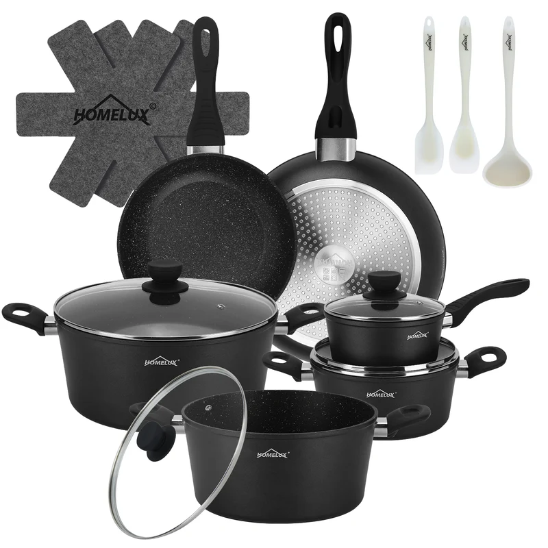 15tlg Topfset Induktions Töpfe Set Antihaft-beschichtete Aluminium KochtopfSet Homelux Töpfe Set