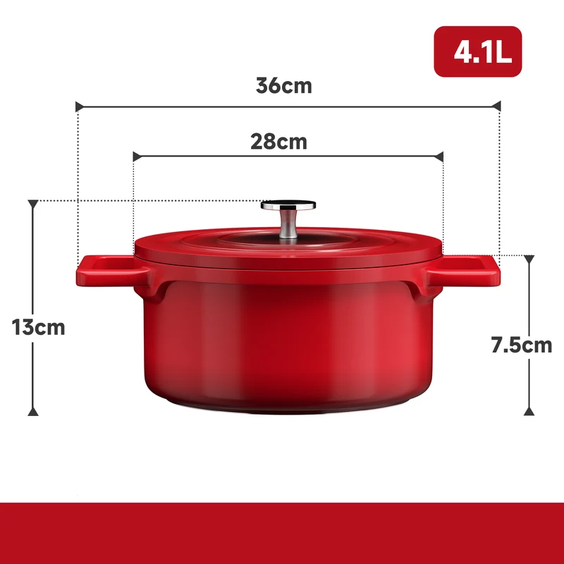 HOMELUX Induktions-Kochtopf aus Aluguss (12/20/24/28cm) mit langlebiger Antihaftbeschichtung