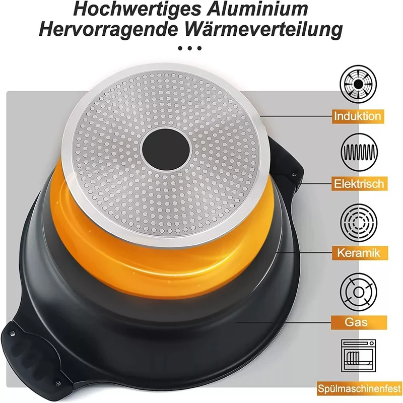 Scheffler Tajine-Topf – Marokkanische Tajine 28 cm Antihaftbeschichtung aus Aluminium mit konischer Form