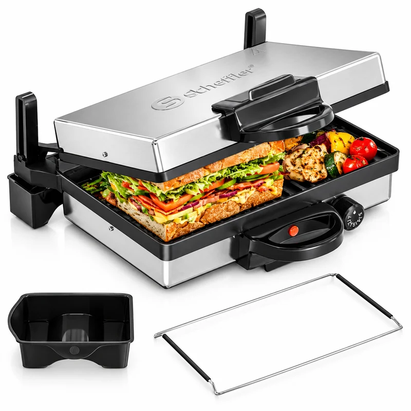 2000W Elektrogrill Kontaktgrill 3 in 1 Multigrill, Grill, 2000 Watt Elektrischer Optigrill