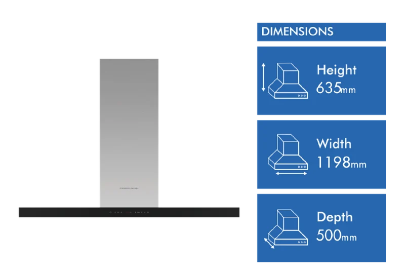 Fisher & Paykel 120cm Series 7 Box Chimney Wall Rangehood