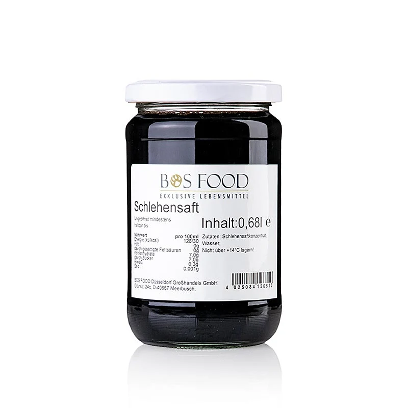 BOS FOOD Schlehensaft, naturrein & ungezuckert, 680 ml