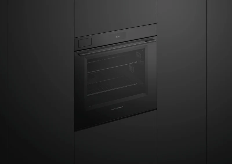 Fisher & Paykel Series 11 Minimal 76cm Pyrolytic Steam Assist Oven, Black Glass