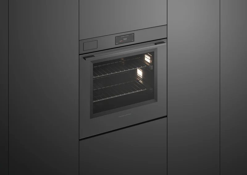 Fisher & Paykel Series 11 Minimal 76cm Pyrolytic Steam Assist Oven, Grey Glass