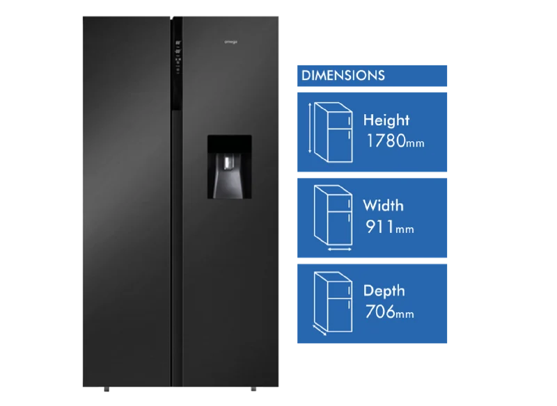 Omega 583L Side By Side Refrigerator
