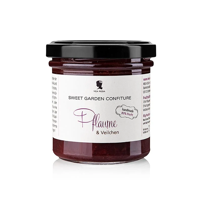 Mea Rosa - Sweet Garden Confiture - Pflaume & Veilchen Fruchtaufstrich, 180 g