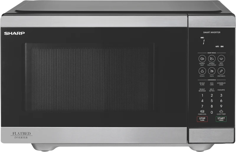 Sharp 26L 900W Flatbed Inverter Microwave Stainless Steel