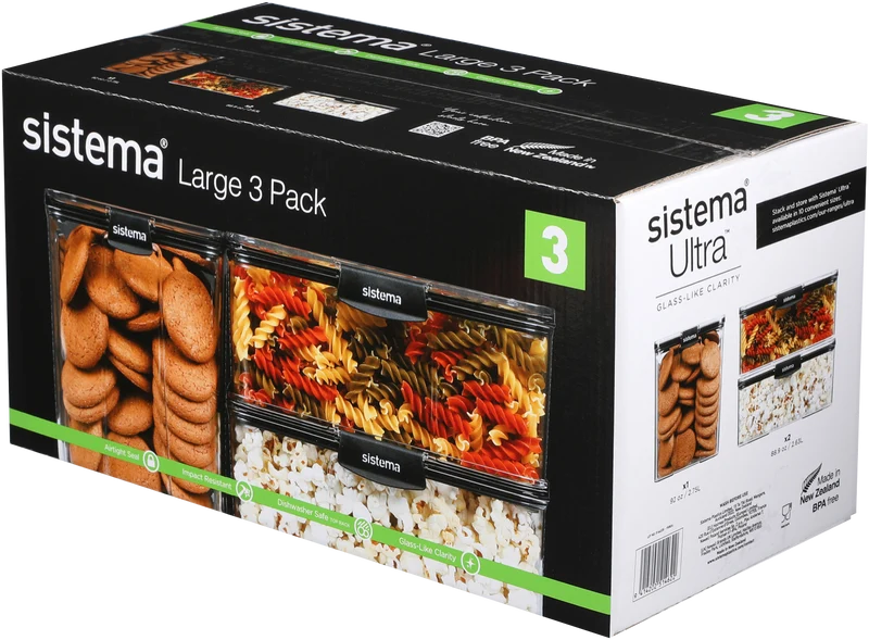 Sistema 3 Pack Ultra Large Food Storage Containers