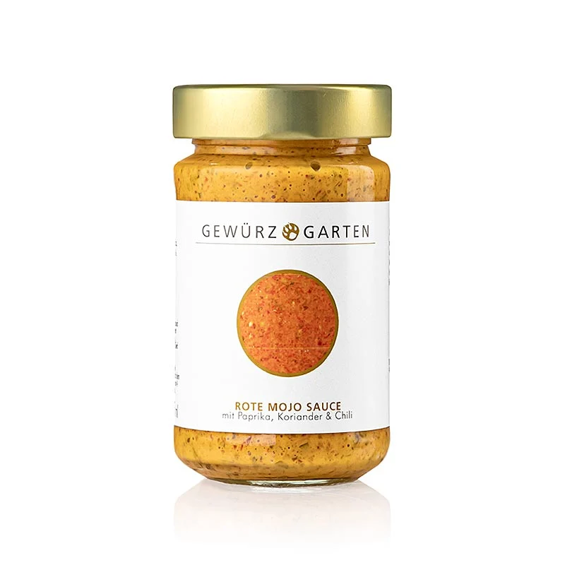 Gewürzgarten Rote Mojosauce, mit Paprika, Chili und Koriander, 225 ml