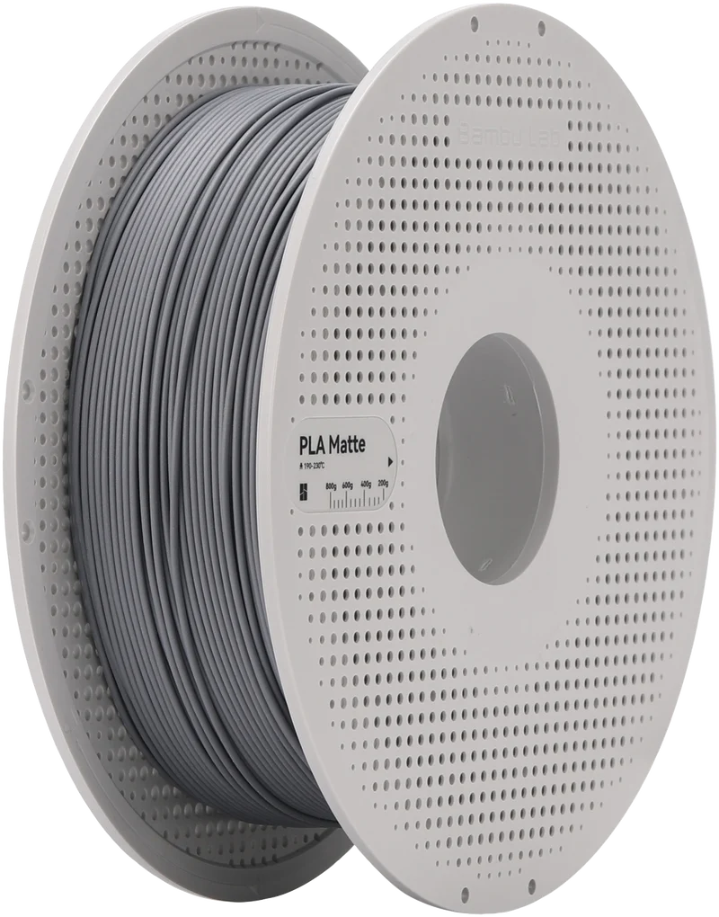 Bambu Lab Filament PLA Matte for 3D Printer with Spool - Ash Grey 1KG