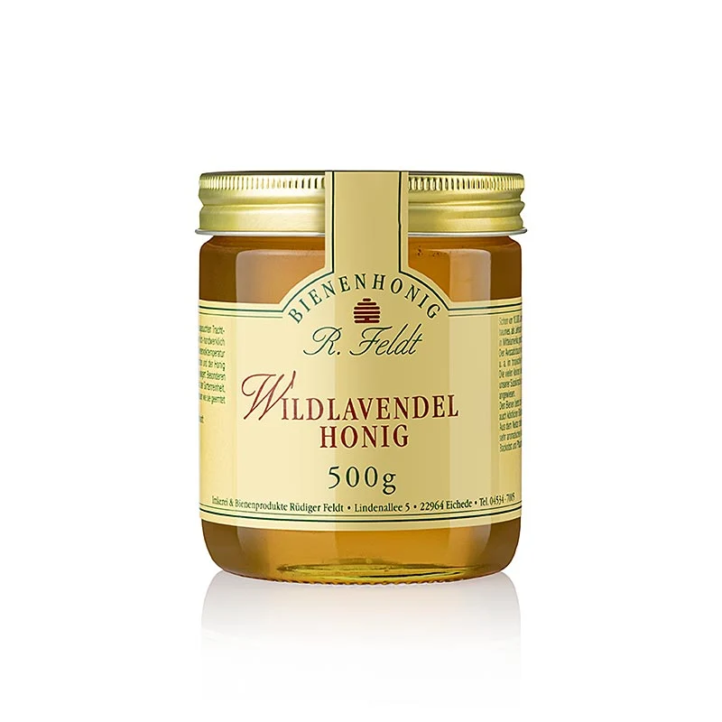 Imkerei Feldt - Wildlavendel-Honig, flüssig, klar, nicht süß, 500 g