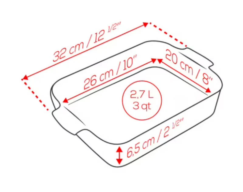 Appolia Auflaufform rechteckig rot 32 cm
