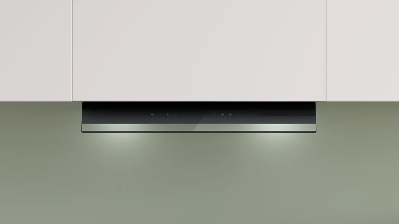 Bosch Series 6, 60cm Integrated Rangehood, Clear Glass Black Printed, Matt Black
