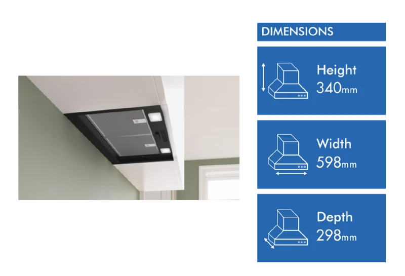 Bosch Series 2, 60cm Integrated Rangehood, Matt Black