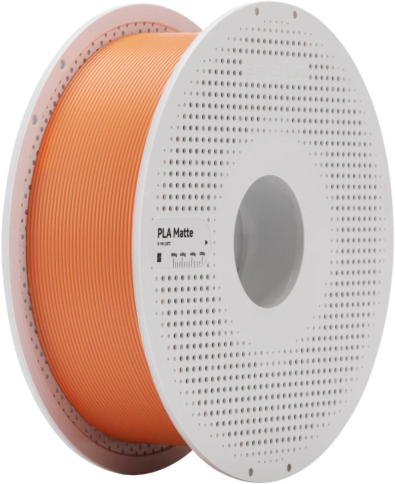 Bambu Lab Filament PLA Matte for 3D Printer with Spool - Mandarin Orange 1KG