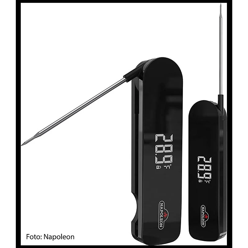 Napoleon Grillzubehör - Digitales Fleischthermometer, klappbar, "Fast Read", 1 St