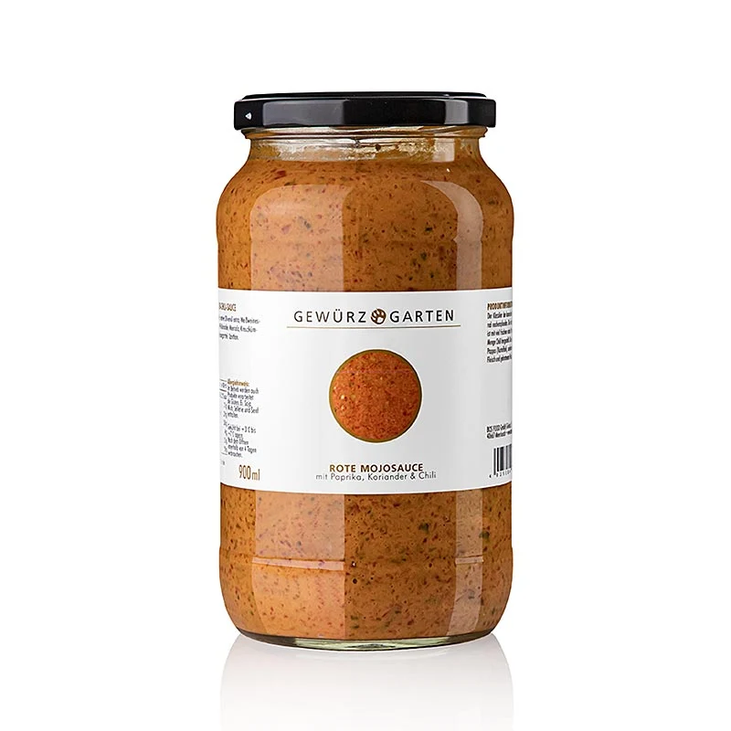 Gewürzgarten Rote Mojosauce, mit Paprika, Chili und Koriander, 900 ml