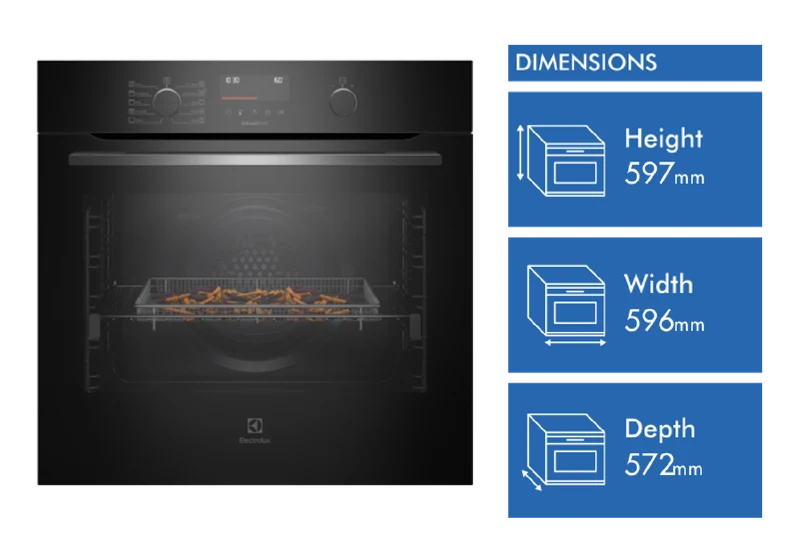 Electrolux 60cm Pyrolytic Oven with SteamBake, Black - 600 Series