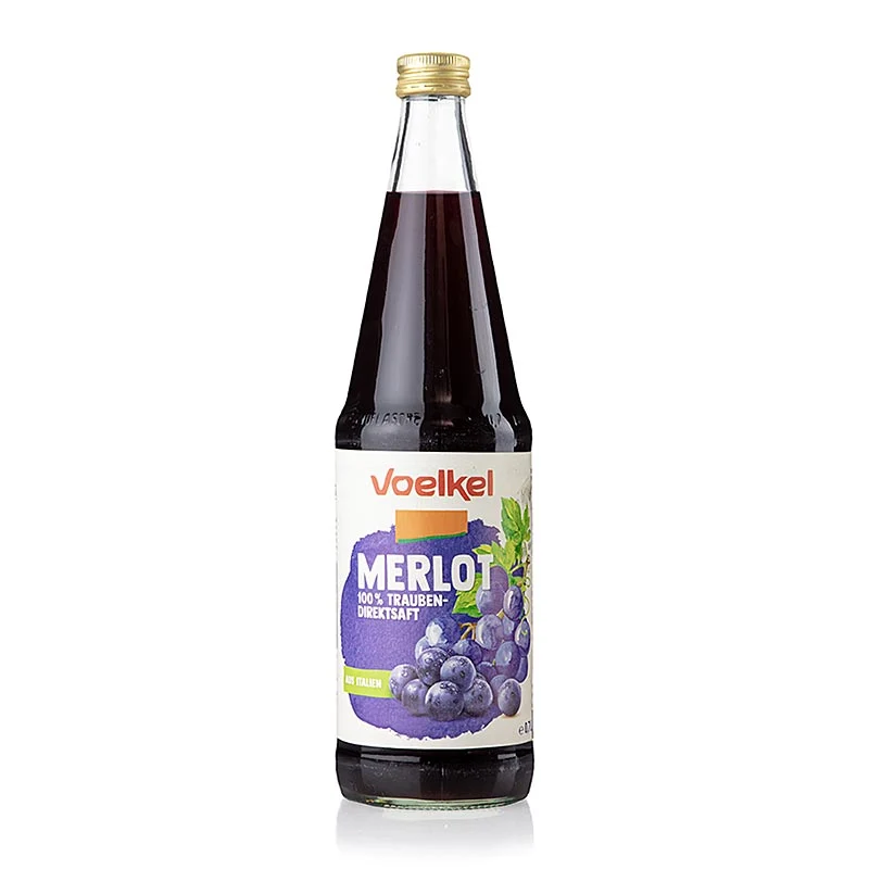 Voelkel - Merlot Traubensaft, dunkel, 100 % Direktsaft, BIO, 700 ml