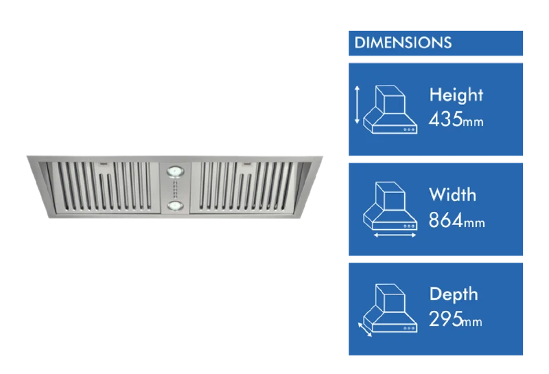 Schweigen 90cm Non-Silent Undermount Rangehood, Stainless Steel