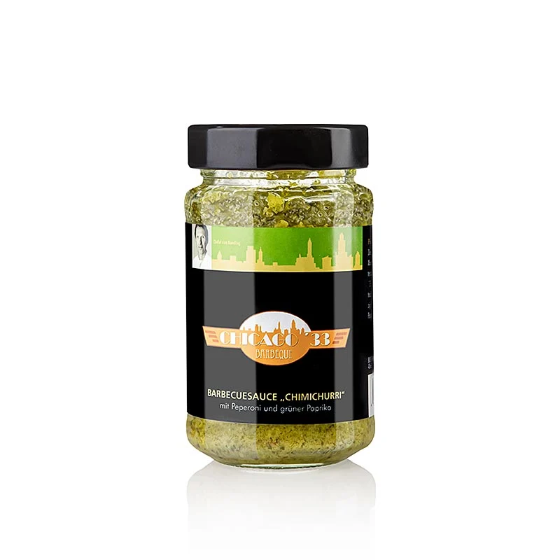 CHICAGO ´33 Chimichurri, grün, BBQ-Sauce mit grüner Paprika & Peperoni, 225 ml