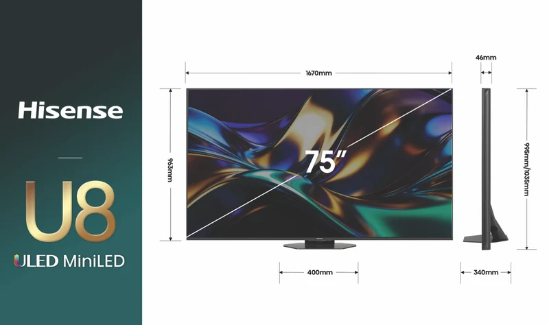 Hisense 75" U85AU 4K ULED MiniLED Hi-QLED 165Hz Smart AI TV 2026