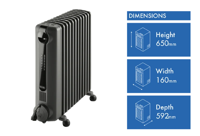 DeLonghi 2400W Radia S Digital Oil Column Heater with Timer