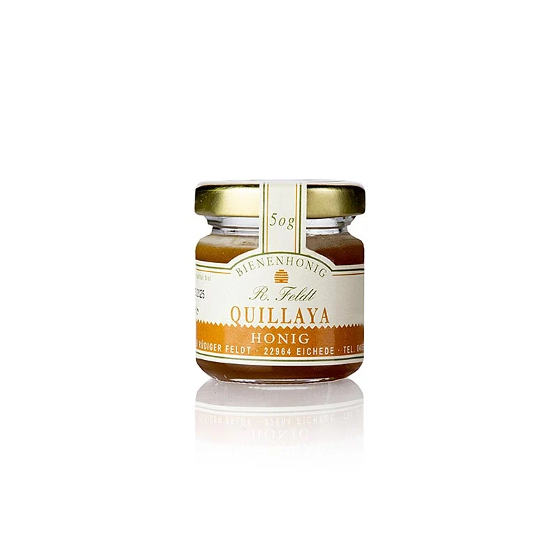 Quillaja-Honig, dunkelgelb, cremig aromatisch, nussig, Portionsglas, 50 g