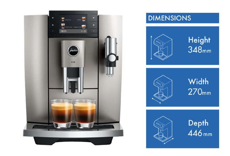 JURA E8 Midnight Silver Automatic Coffee Machine