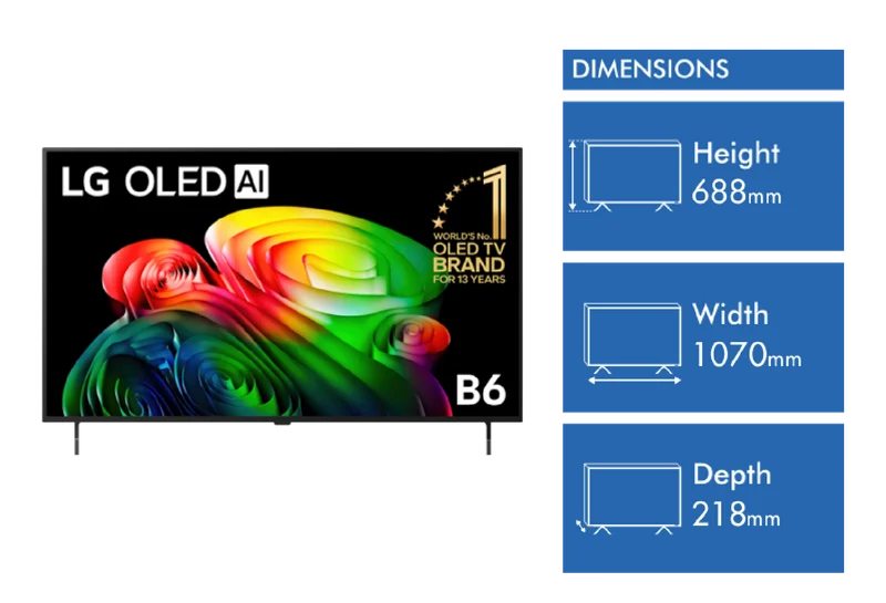LG 48" OLED TV B6 4K AI 2026