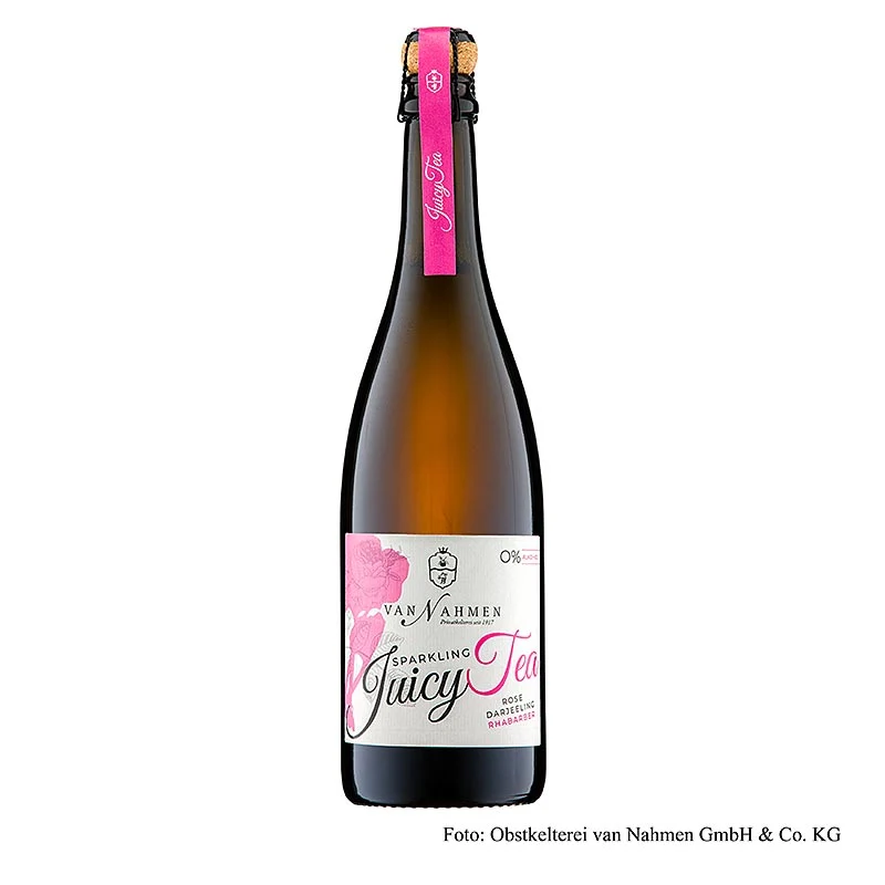 van Nahmen - Sparkling Juicy Tea - Rose - Darjeeling Tee - Rhabarber, BIO, 750 ml