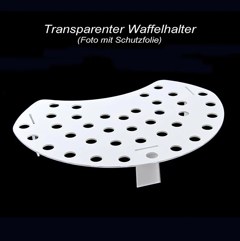 Mini-Waffelhörnchen-Halter, Plexiglas lichtgrau, Malerpalette, für 38 Hörnchen, 1 St