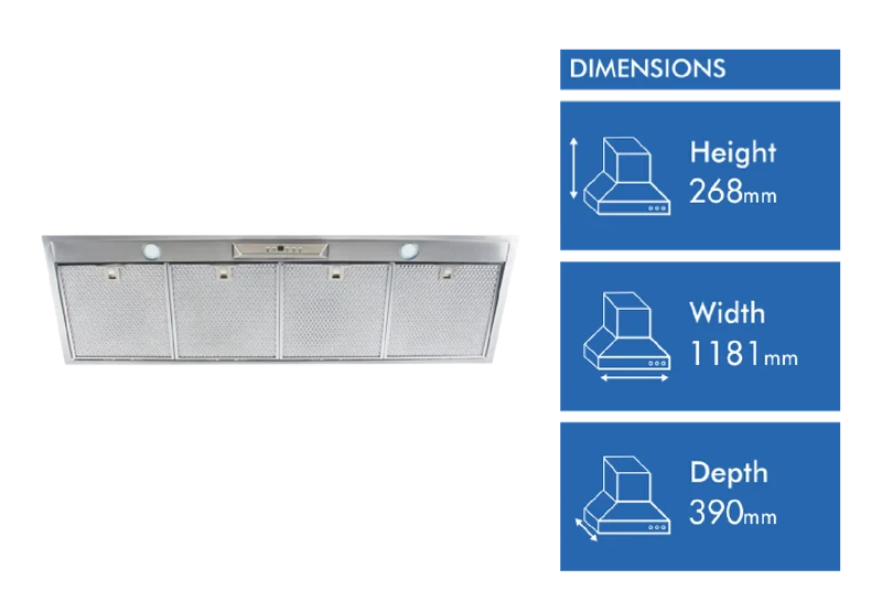 Schweigen 120cm Silent Undermount Rangehood with Inline Motor, Stainless Steel ** 2 BOXES **