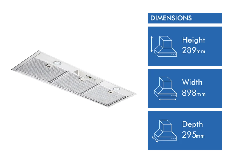 Schweigen 90cm Silent Undermount Rangehood with Inline Motor, Stainless Steel ** 2 BOXES **