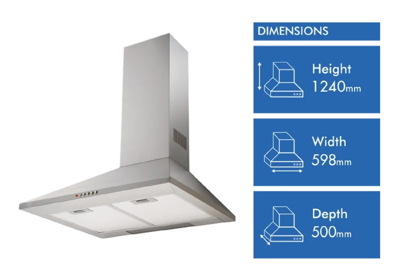 Chef 60cm Canopy Rangehood, Stainless Steel