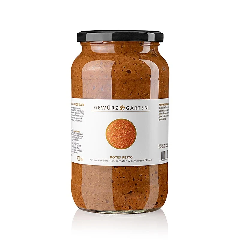 Gewürzgarten Rotes Pesto, mit sonnengereiften Tomaten und schwarzen Oliven, 900 ml