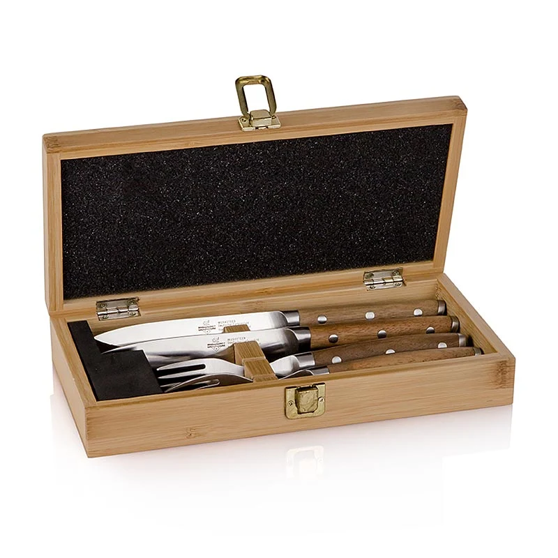 Steak Champ - Steakmesser-Set für 2 Personen, (2 Messer + 2 Gabeln), 4 St