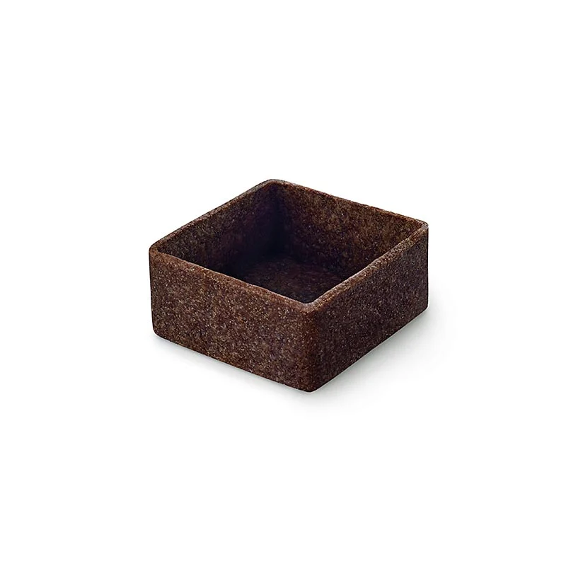 HUG - Dessert-Tartelettes - Filigrano, Quadrat, 3,3cm, H 1,8cm, Schokomürbeteig, 1,485 kg, 225 St