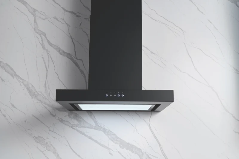 Omega 60cm Canopy Rangehood, Matte Black