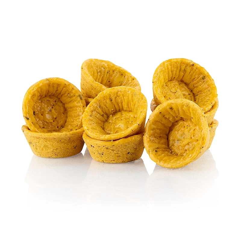 HUG - Mini Snack-Tartelettes, Tomate-Basilikum-Teig, rund, ø 4,2cm, salzig, vegan, 1,02 kg, 160 St