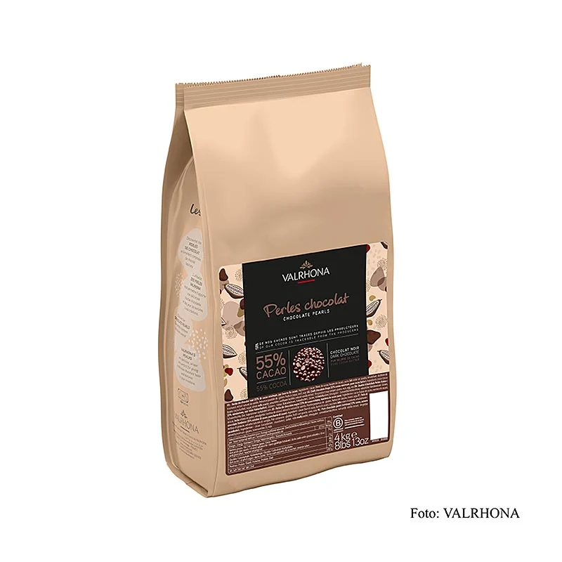 Schoko-Perlen zum Einbacken, 55% Kakako, Valrhona, 4 kg