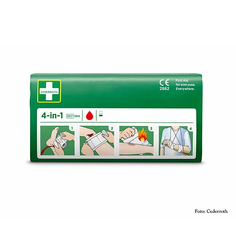 Cederroth - Wundverband 4-in-1, Kompresse & Druckverband, (1910) (Bloodstopper), 1 St