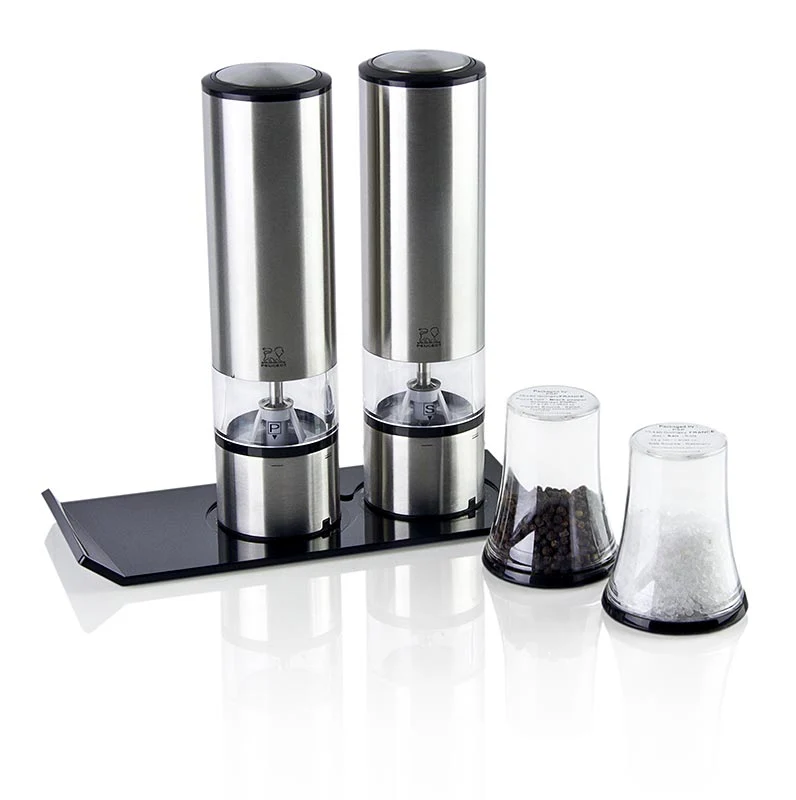 Peugeot ELIS Set, Elektrische Salz- und Pfeffermühle, Edelstahl, 5 tlg.