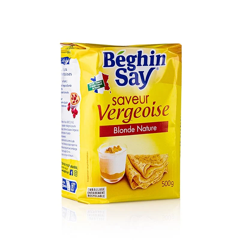 Vergeoise Zucker, hell, mit Karamel aromatisiert, 500 g