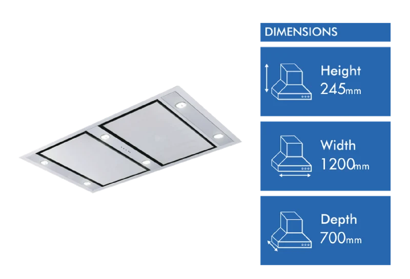 Schweigen 120cm Silent Undermount Rangehood, Stainless Steel ** 2 BOXES **
