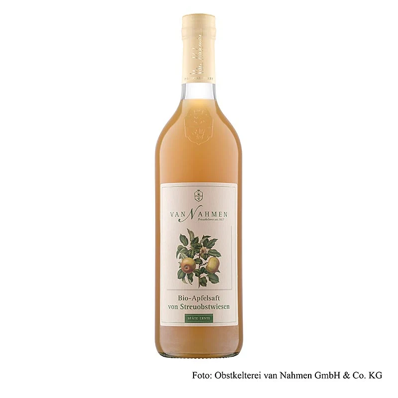 van Nahmen - Streuobstwiesen Apfelsaft, Späte Ernte, 100% Direktsaft, BIO, 750 ml