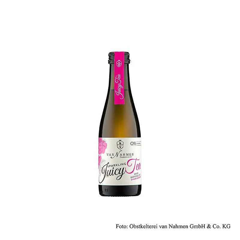 van Nahmen - Sparkling Juicy Tea - Rose - Darjeeling Tee - Rhabarber, BIO, 200 ml