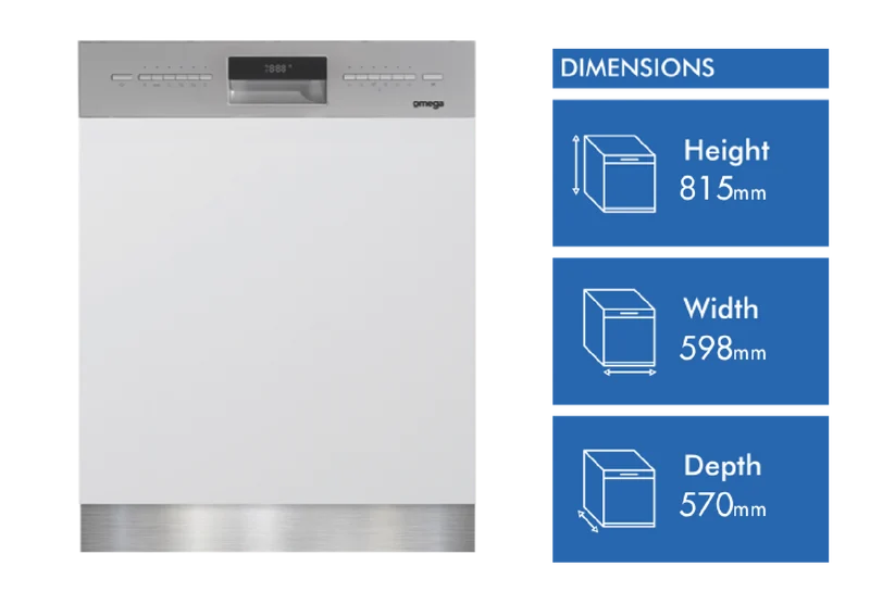 Omega 60cm Semi Integrated Dishwasher