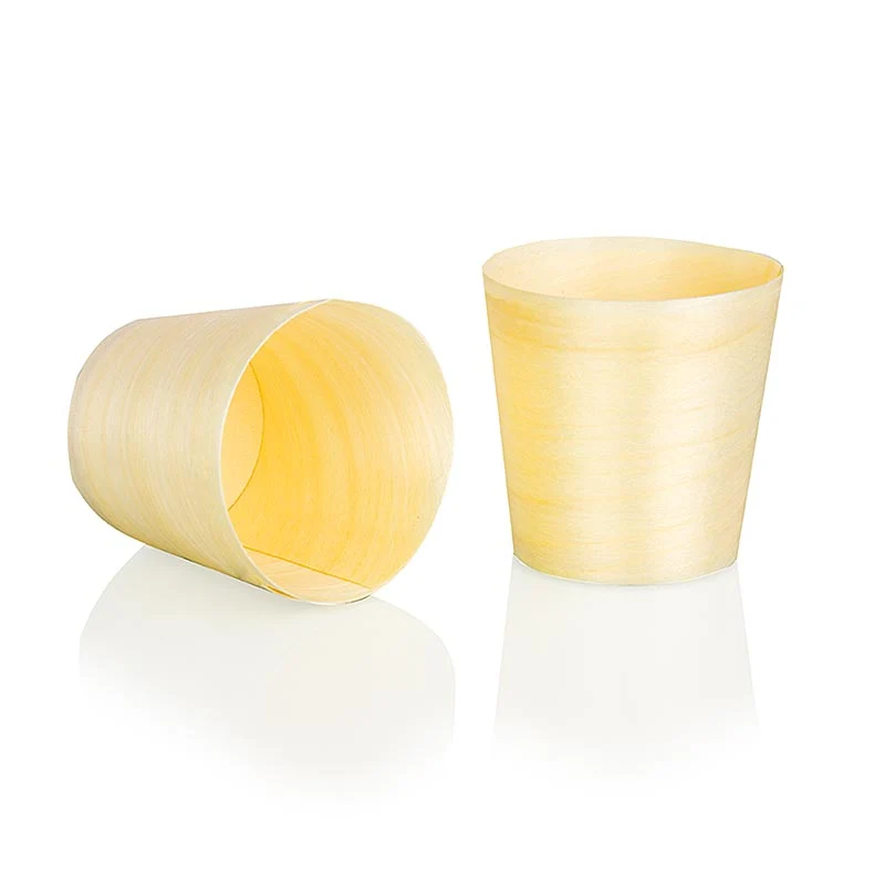 Einweg Holz-Timbale (Becher), Ø5,5cm, 6cm hoch (halten keine Flüssigkeit), 50 St