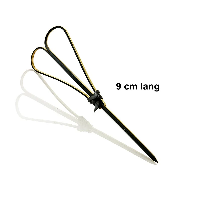 Bambus-Spieße, mit Herz, schwarz, 9cm, 100 St